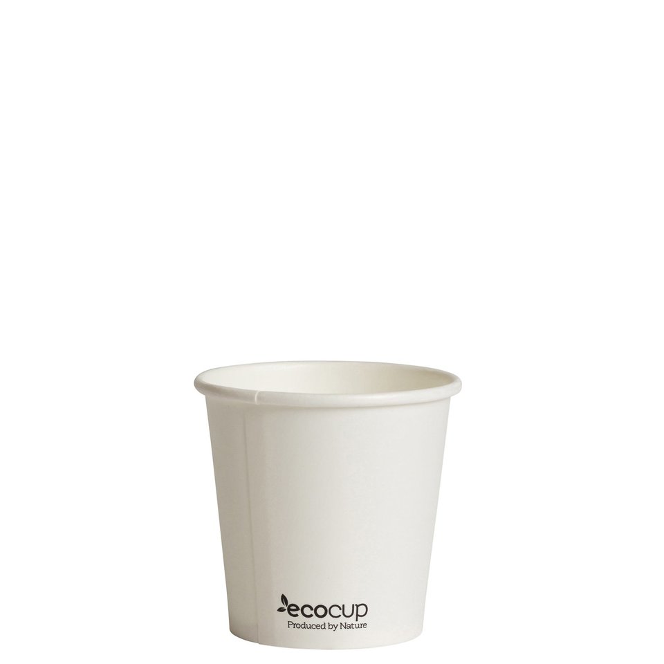 Hot Cup PLA Single Wall 4oz White 60mm - Ecoware - Pack 50