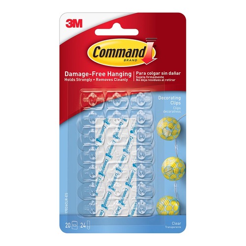 Command Decorating Clips 17026CLR Clear, Pack of 20