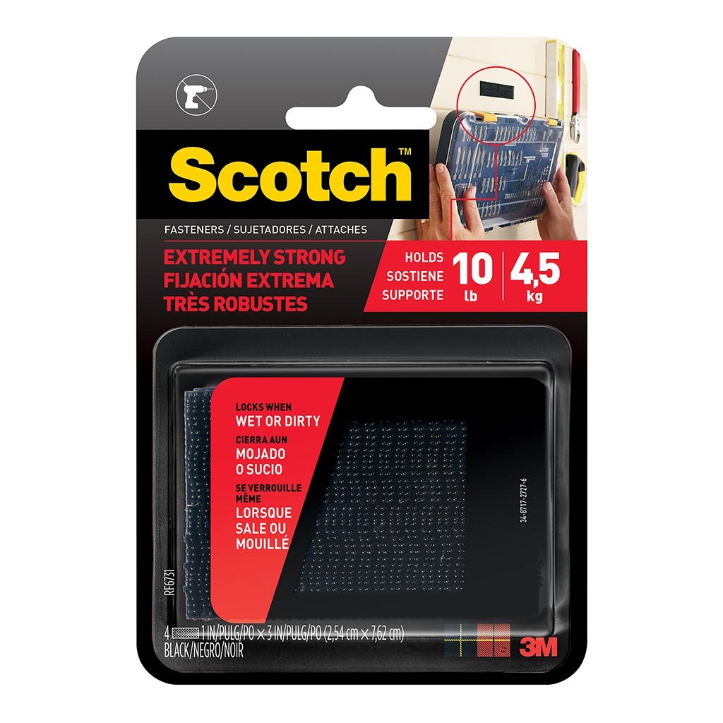 Scotch Fastener Extreme RF6731 Black 25x76mm, Pack of 2 Sets
