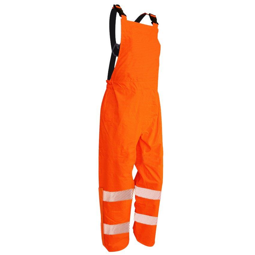 Hi Vis Pu, Bib Trousers, Flame Retardant, Orange-Size L