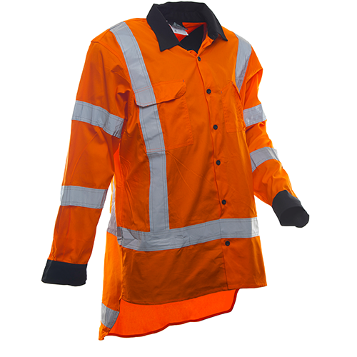 150 Gsm Cotton Shirt, Ls,Orange, Ttmc-Size Xl