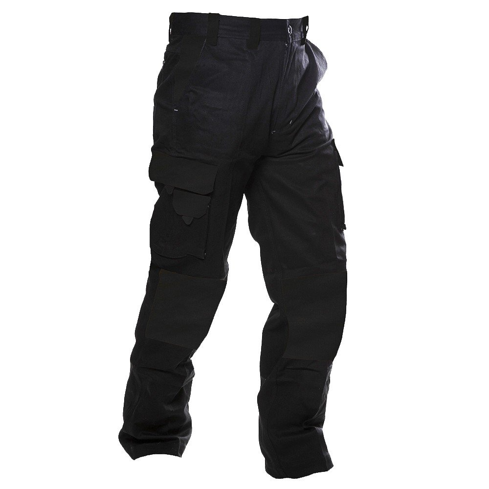 220Gsm Light Cargo Trousers, Ripstop, Black-Size 82