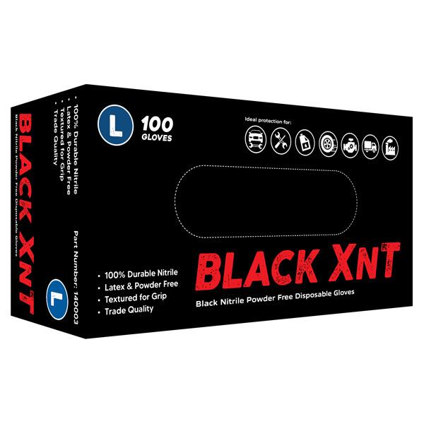 Black XNT Nitrile Disposable Gloves X-Large - The Glove Company