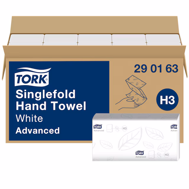 Tork H3 Advanced Singlefold Hand Towel 3750/ctn 2Ply 290163