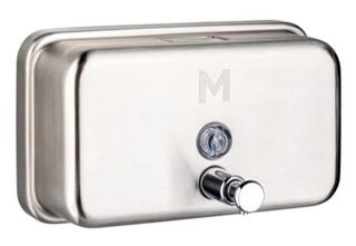Stainless Liquid Wall Dispenser - Silver, Horizontal, 1200ml Capacity - Matthews