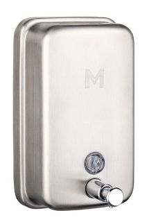 Stainless Liquid Wall Dispenser - Silver, Vertical, 1200ml Capacity - Matthews