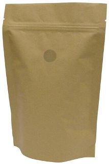 Coffee Bag 250g Stand Up Pouch Brown Kraft Beanshield Vent - Castaway