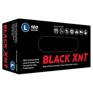 Black XNT Nitrile Disposable Gloves Medium - The Glove Company
